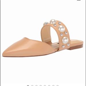 Nine West Mules with pearls. Only worn once Excellent Condition